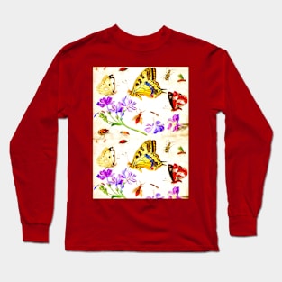 Butterflies, Other Insects, and Flowers by Jan van Kessel (Digitally Enhanced) Long Sleeve T-Shirt